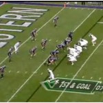 A shot of Michigan State driving down the field during the first half of Saturday's contest. The Spartans would score the next play before winning 35-27.