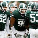 MSU LB Greg Jones (53) calls the Spartans' defense during a contest earlier this year. Jones had eight tackles in leading Michigan State to a 35-31 defeat of Purdue on Senior Day in East Lansing. Photo courtesy of flickr.com