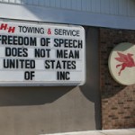 Jim Little, owner of H&H on Hagadorn, exercises free speech