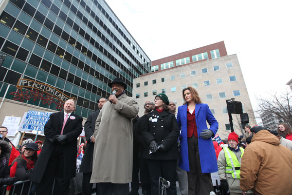RE. Jesse Jackson spoke at the Right To Work Protest