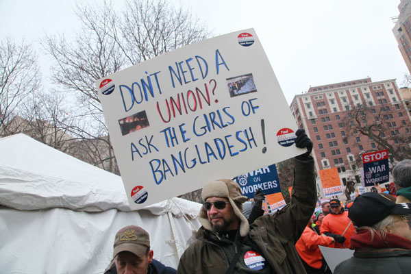 VIDEO: Rev. Charles E. Williams II & AFSCME’s Al Garrett protest Right To Work in Michigan