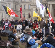 Idle No More hosts a drum circle and demonstration in Lansing