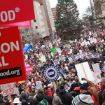 My photo taken during the protests against Michigan's Right To Work law